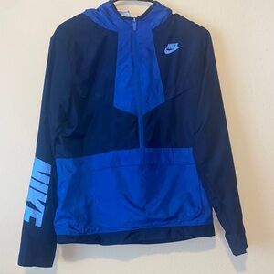 Nike Black and Blue Hooded Jacket